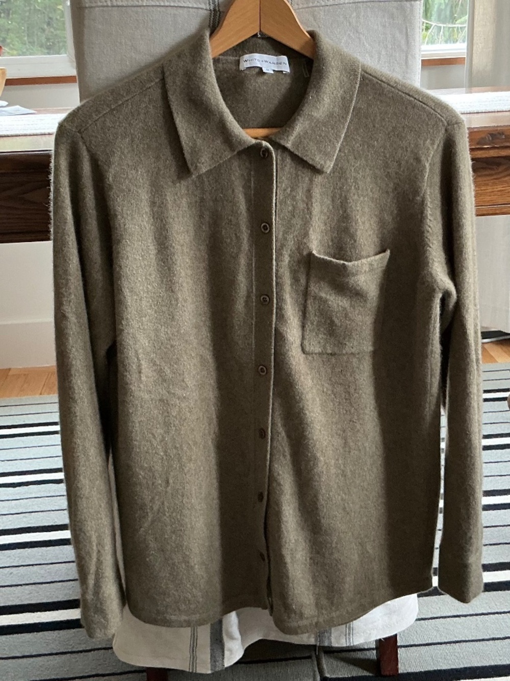 White & Warren Cashmere button down shirt
